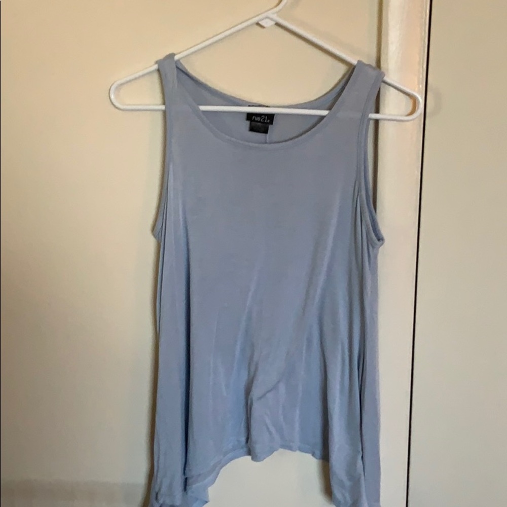 Light blue flowy tank
